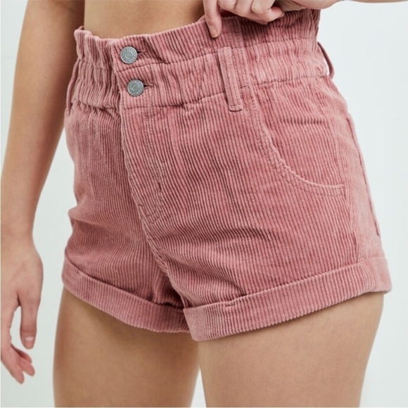PACSUN Blush Corduroy Paperbag Mom Shorts High Waist Size XS - Picture 11 of 11